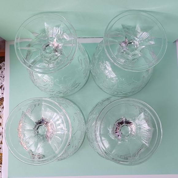 SET OF 4 PRINCESS HOUSE FANTASIA FOOTED DESSERT/SHERBET BOWLS POINSETTIA PATTERN - Picture 14 of 15